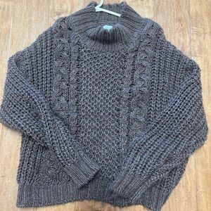 Universal Thread Brown Turtleneck Sweater Chunky Knit